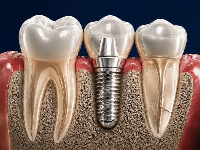 Dental Implants Tijuana - After Dental implant replacing a missing tooth in Tijuana