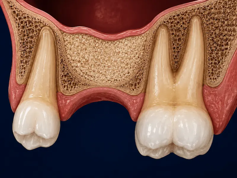 Sinus Lift in Tijuana - After Bone graft placed beneath the elevated maxillary sinus after sinus lift treatment in Tijuana