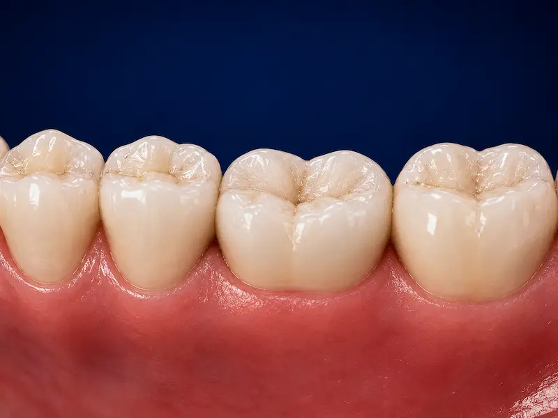 dental-bridge-tijuana-after Missing lower molar restored with a 3-unit zirconia dental bridge in Tijuana