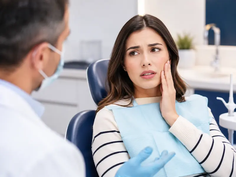 emergency-dental-care-tijuana-before Patient with dental pain before emergency dental care in Tijuana