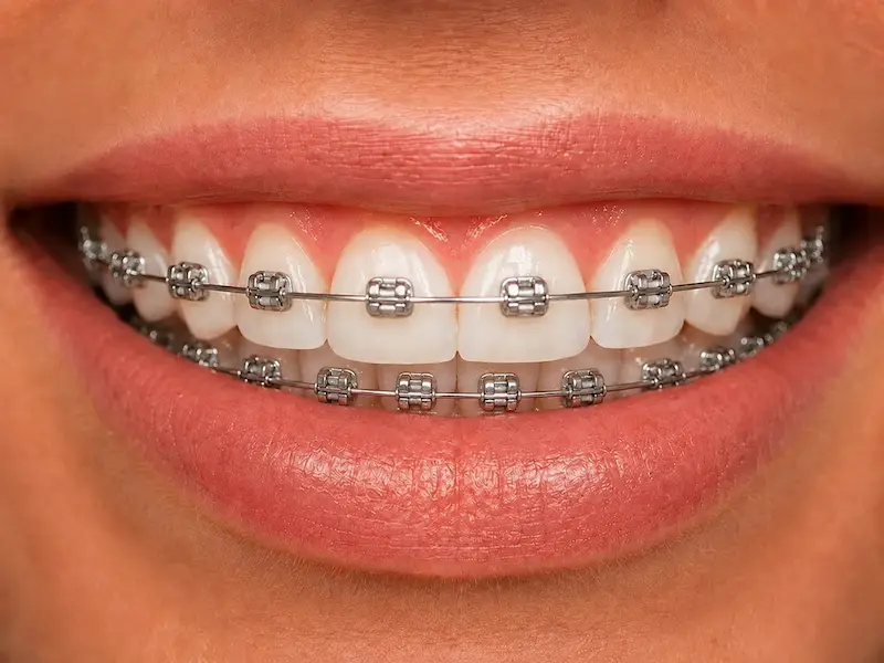 etal-braces-tijuana-after Teeth with metal braces during orthodontic treatment in Tijuana
