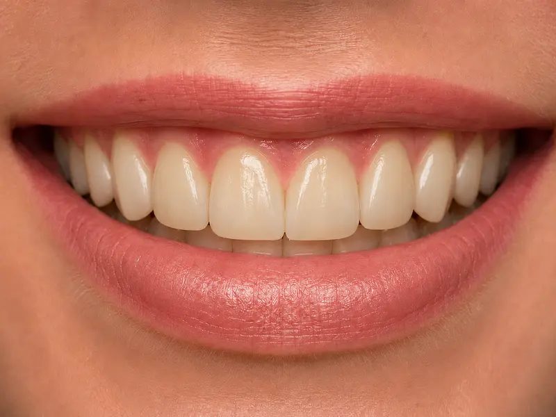 A3 shade teeth before professional teeth whitening in Tijuana
