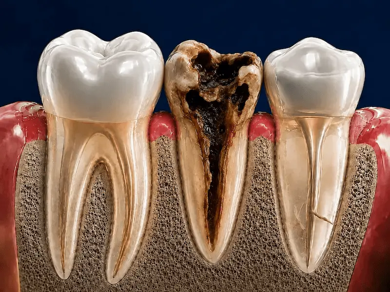tooth-extractions-tijuana-before Severely decayed tooth before extraction in Tijuana